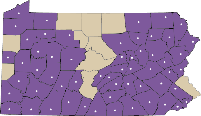 justice works pa county service map